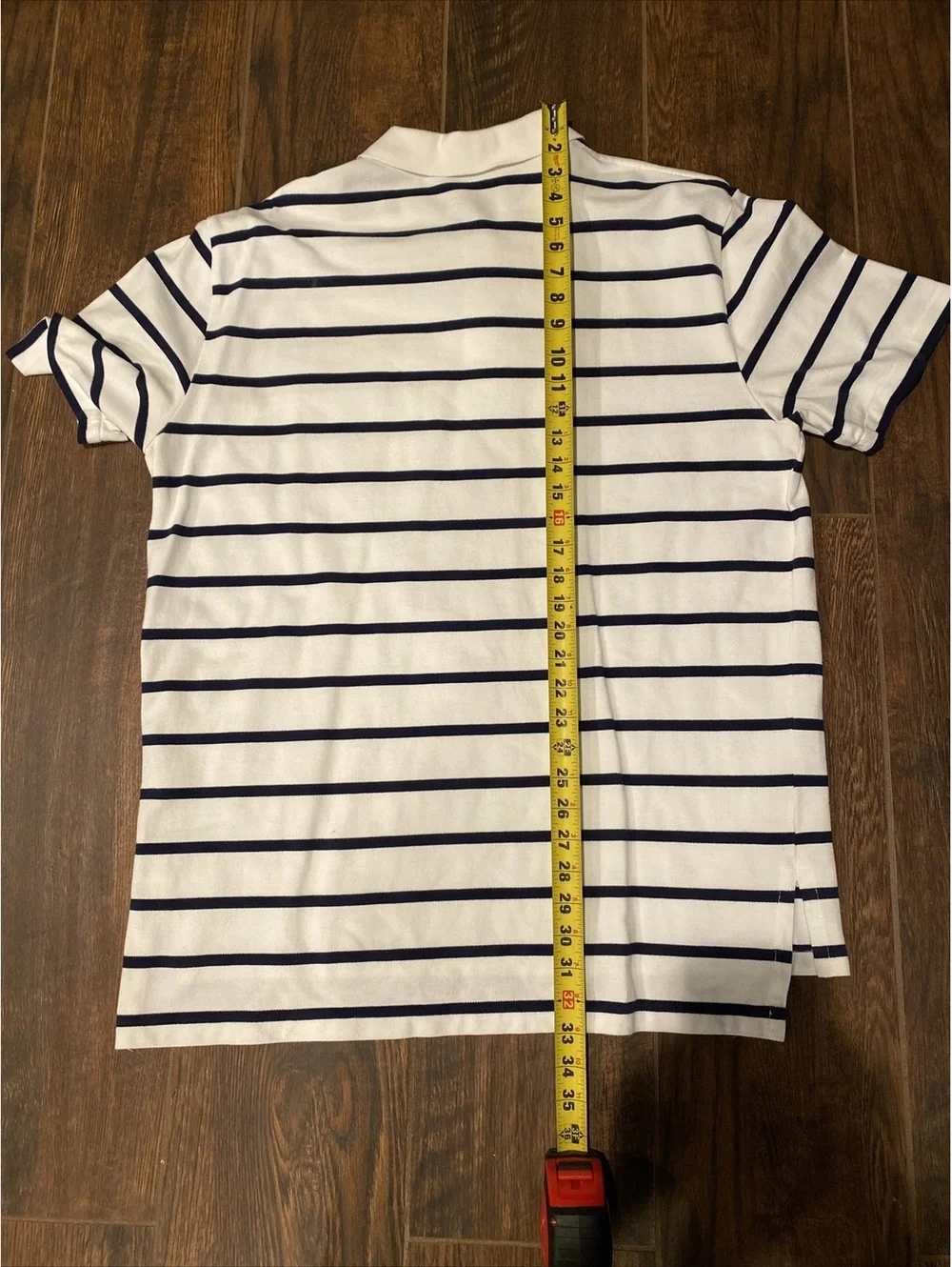 POLO RALPH LAUREN MEN SIZE XL WHITE STRIPED SHORT SLEEVE COLLARED POLO SHIRT
